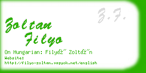 zoltan filyo business card